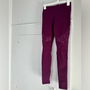 Alo Yoga Purple Leggings with Mesh Detail